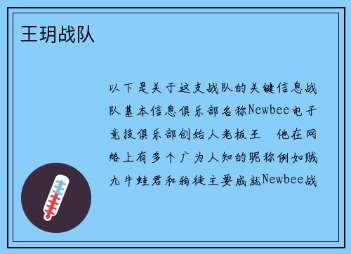 王玥战队